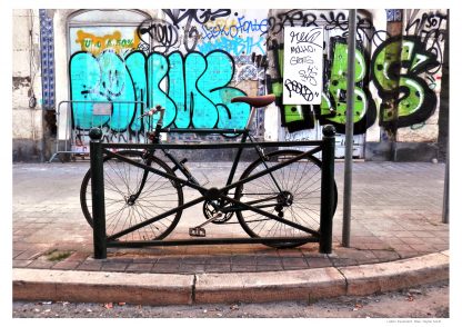 Giclee print titled Lisbon Pavement: Bike